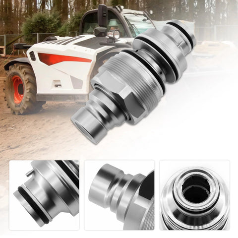 RABROPAR hydraulic connect coupler male, silver metal with O-rings