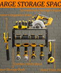 Power Tool Organizer Heavy Duty Alloy Steel Garage Rack for Cordless Drill Holder and Tool Storage on Pegboard Wall