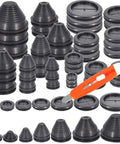 Rubber Grommets Wire Protection 28 Pcs Set Featuring Tower Type And Flat Type Firewall Hole Plugs for drill hole protection