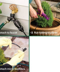 No Hassle Drip Irrigation Kit For Potted Plants And Small Gardens, 16 Piece Watering System showing setup steps