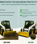 Heavy Duty Snow Plow Rubber Cutting Edge 96 By 6 Inches For Pickup Trucks And Tractors, rubber edge comparison before and after snow removal.