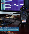 Gig Ready Studio Recorder For Musicians Filmmakers And Podcasters With 32 Bit Float Six Track Recording on studio desk