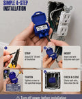Premium Wire Connectors For Aluminum To Copper, Double Port Screw Terminal Housing With Ready Mixed Oxide Inhibitor Paste, Blue Electrical Splices 15 Pack showing installation steps