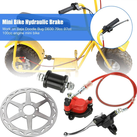 Mini Bike Hydraulic Brake Kit With 180mm Rear Disc Rotor Replacement For Baja Doodle Bug DB30 Blitz Dirt Bug Predator 79cc 97cc 2.8hp Engine Parts Upgrade Your Stopping Power And Smooth Responsive Braking