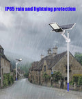 Hella Bright Solar Street Light With Radar Motion Sensor And Remote Dusk To Dawn Outdoor Security Flood Lamp Waterproof in rain.