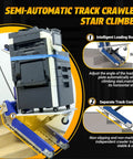 Heavy Duty Powered Electric Track Stair Climber Hand Truck Dolly With Joystick And Separate Track Control For Moving Heavy Loads Up To 683 Lbs Easily Without Hurting Your Back Great For Furniture And Appliances, showing close-up of intelligent loading board.