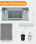 Front view of Joinfworld lockable outdoor weatherproof electrical box; plastic NEMA 4 enclosure, 11.4 x 7.5 x 5.5 in