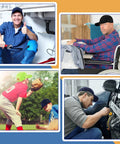 Collage of men wearing Three Piece Bump Cap Baseball Hat Style Hard Hat Helmet Safety Cap Breathable Lightweight For Men And Women All Day Comfort Head Protection Cap In Three Colors in various scenarios.