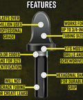Five Piece Drill Bit Swaging Tool Set infographic highlighting features such as long-lasting use, color coding, and hexagonal shank.