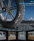 20"x4" all-terrain fat tire for Retro Vibes Dual Battery Fat Tire Electric Bike For Adults with anti-puncture features.