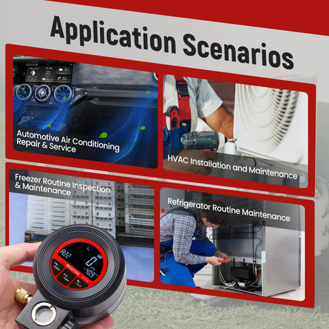 3 In 1 Digital Manifold Gauge For HVAC With Refrigerant Charging Vacuum Testing And Leak Detection Compact Digital Tool For Pros To Dial In AC And Refrigeration Systems Faster 24 Refrigerants Compatible in HVAC use