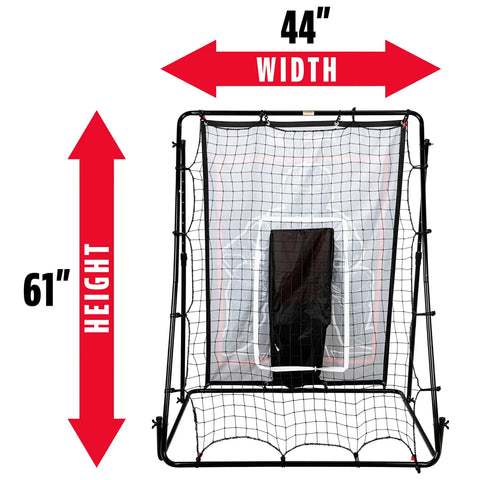 Two In One Pitch Back And Target For Baseball Practice And Return Training, Heavy Duty Nylon Construction, 61x44 inches