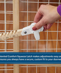 Hand adjusting Wooden Wire Mesh Pet Safety Gate Adjustable From 29 To 40.5 Inches Wide And 24 Inches Tall with latch