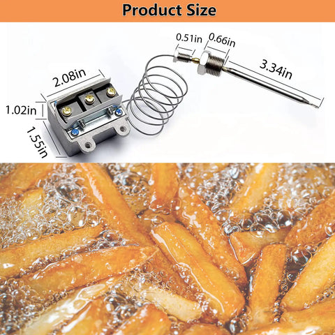 Upgraded 1177 High Limit Fryer Thermostat Switch Three Eighths Inch MPT 450 F Replacement OEM Part For Gas Fryers And Deep Fryers