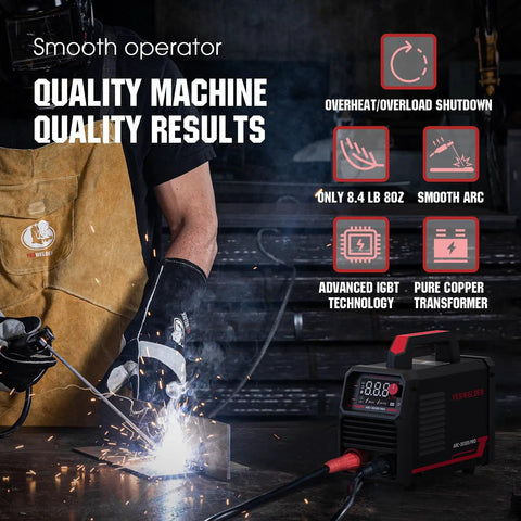 205 Amp Stick Welder Workhorse With Large LED Display Dual Voltage 110V 220V Inverter IGBT Arc Force Hot Start MMA Welder used by welder in workshop