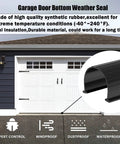 Weatherproof Garage Door Bottom Seal With T Ends For UBottom Doors Five Sixteenth Inch Thick And Three And A Quarter Inch Wide