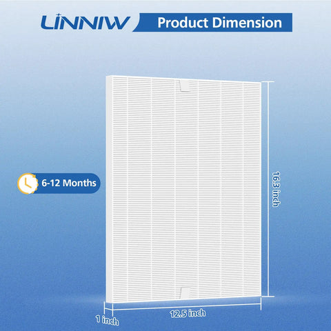 Replacement Filter H For Winix 5500-2 And AM80 Air Purifiers With True HEPA Filtration, dimensions 16.3x12.5x1 inches