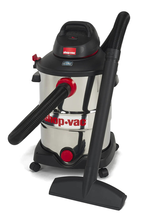 12 Gallon Stainless Steel Wet Dry Vacuum With 5.5 Peak HP Power For Garage, Workshop And Basement Cleanup, Built Tough With SVX2 Motor