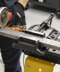Heavy Duty Drill Press Vise Six Point Three Inch Opening Rock Solid With 3000 Lb Clamping Force used during metal grinding