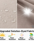 Close-up of waterproof fabric with water droplets and shine, highlighting Set Of 2 Waterproof Outdoor Chair Cushions With Ties benefits.