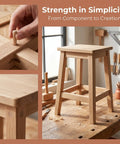 Hand inserting 100 Pcs Wooden Dowel Pins 6x30mm Round Unfinished Fluted Beveled Ends Hardwood Dowels Rods into wooden joint.