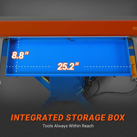 Integrated storage box of Industrial Magnetic Pan And Box Sheet Metal Brake For 20 Gauge Capacity Heavy Duty Pro Grade Press Brake