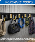 Heavy Duty E Track J Hooks Tie Down Set for trucks, trailers, vans, garages, workshops, 400 lb working load each, installed