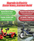 12V Kids Ride On Electric Tricycle With Stable Triangular Frame And Low Center Of Gravity, Adjustable Seat, Wide EVA Wheels, LED Headlight, Removable Storage Basket, Safe Easy Grip Pedals For Young Riders red