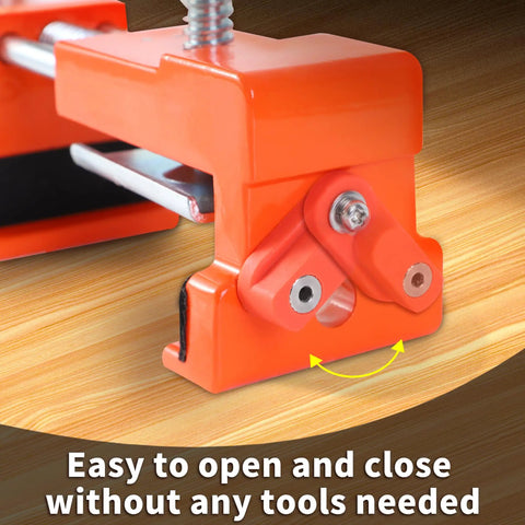 Close-up of the 2 Pack Heavy Duty Face Frame Clamps showing tool-free adjustment mechanism for easy use.
