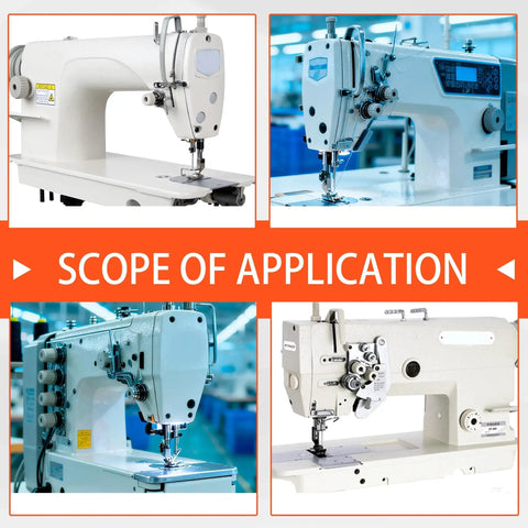 Various types of industrial sewing machines compatible with Industrial Sewing Machine Servo Motor 550W for lockstitch and overlock.