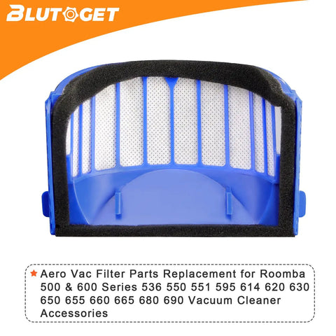 10 Pack Aero Vac Filter Replacement Set With Brush For iRobot Roomba 500 And 600 Series Vacuum Cleaners Including Models 536 550 551 595 614 620 630 645 650 655 660 665 670 675 677 680 690