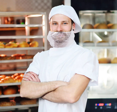 Disposable Beard Covers And Bouffant Beard Net 19 By 9 Inch White Lightweight Nonwoven Polypropylene With Stretchy Elastic Band For Secure Fit During Movement Ideal For Pros At Barbershops And Salons And Food Prep 100 Pack