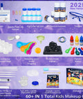 Hands On Science Kit For Kids Aged 6 To 12 With 70 Experiments showing contents including chemicals, goggles, and tools
