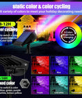 Solar Color Changing RGB Landscape Spotlights 7 Modes IP67 Waterproof Outdoor Lighting for Garden Yard Pathway 4 Pack