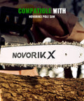 Top Tier 18 Inch Chainsaw Guide Bar And Replacement Chain Featuring 72 Drive Links With 0.325 Low Profile Pitch And 0.058 Gauge installed on Novorikx pole saw.