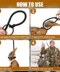 Steps showing how to use the Waterfowl Tote With 12 Drops Slip Ring And Paracord for field hunting.