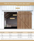 Diagram showing fit and sizing for Heavy Duty 10 Foot Galvanized Outdoor Sliding Barn Door Hardware Kit With 450 Lb Capacity Exterior Track System Built For Weatherproof Outdoor Use Fits One Door Up To 60 Inches Wide Built Tough For Any Weather.