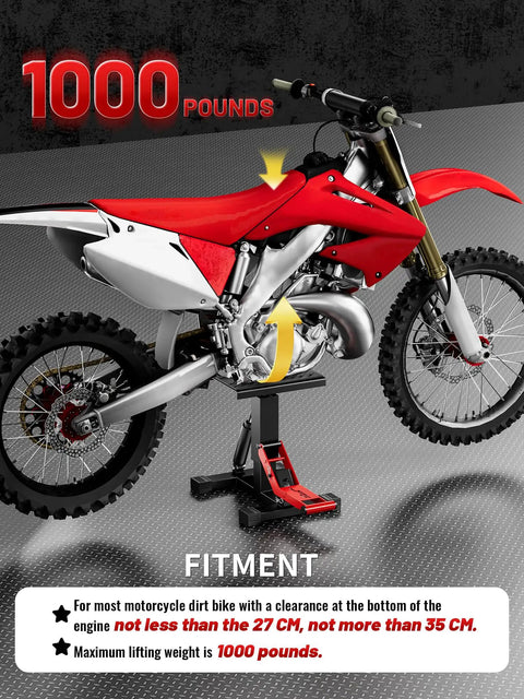 Heavy Duty Dirt Bike Stand With 1000 Lb Capacity Lift Jack Hoist Height Adjustable Table for Pit Bike Repair