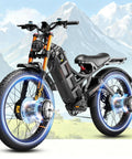 Kick Some Serious Dirt With This 2025 Dual Motor Electric Bike For Adults featuring fat tires and dual motors in a scenic background.
