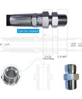 Diagram showing Heavy Duty Pro Grade Compressor Jumper Hose with Freely Rotating Three Quarter NPT Ends, 40 Inch Length, 700 PSI