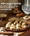 Heavy Duty Kitchen Game Changer Electric Dough Mixer With Auto Ferment Mode 7.4Qt stainless steel bowl with large batch of dough
