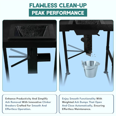 Coal Forge Stand And Fire Pot Kit For Blacksmithing Beginners with ash removal feature and clinker breakers for easy cleaning