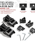 Jeep Hood Latches Aluminum Hood Catch For Wrangler JK JKU JL JLU Gladiator 2007 Through 2025 Pair with components and tools
