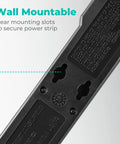 Close-up of wall mount slots on Two Pack Six Outlet Surge Protector Power Strips With Four Foot Cord 900 Joules Overload Protection Lighted Switch