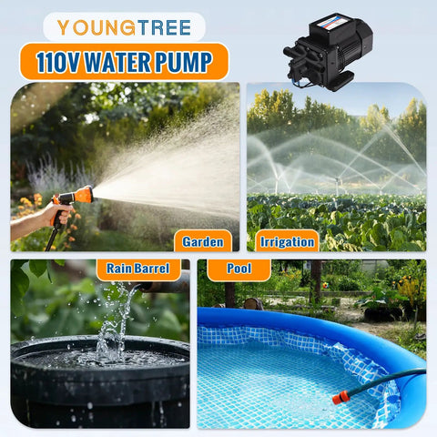 Top Shelf Brushless 110 Volt AC Water Pressure Transfer Pump 6.0 GPM 55 PSI for garden irrigation and pool cleaning.