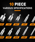 10 Piece Diamond Drill Bit Set For Glass Tile Ceramic Marble And Granite With Precision Diamond Cutting For Hard Materials Pro Grade