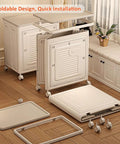 Roomy Foldable Clothes Storage Bin With Tight Seal Lid And Easy Roll Wheels, 125 Quart Heavy Duty Closet Organizer with parts displayed.