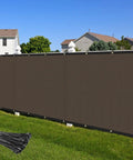 Privacy Fence Screen 5 Feet By 20 Feet Heavy Duty Mesh Windscreen Cloth For Outdoor Garden Patio Backyard Chain Link Fence Brown Breathable 175GSM Poly Fabric With Brass Grommets For No Fuss Setup
