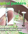 Close-up of spiral design on Heavy Duty 6.3 Inch Galvanized Landscape Stakes Spiral Metal Turf Spikes in ground use.