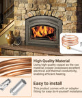 Copper furnace thermocouple coil with adapter fitting for 36-inch 30 millivolt Honeywell pilot burners